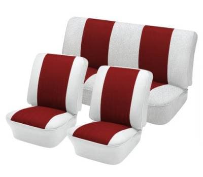1954-55 VW Volkswagen Bug Beetle Sedan Original Style w/Insert Seat Upholstery, Front and Rear - Any Color Combo